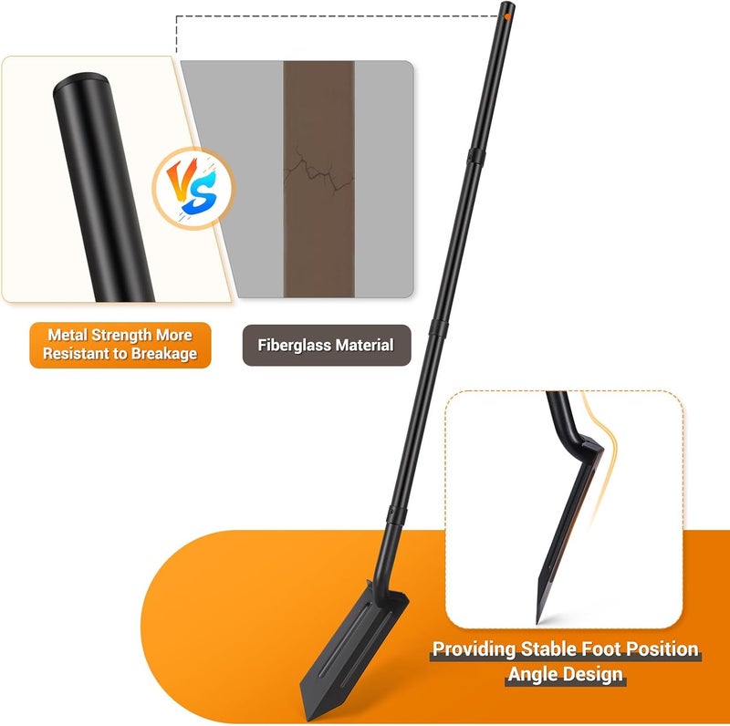AugFir Trench Shovel, 4-Inch Trenching Shovel, Trenching V-Spade for Digging - 56 Inches Trench Digger Tool - Image 4